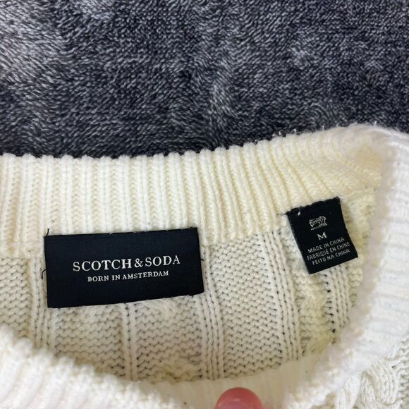 Scotch & Soda Chunky Cable Knit Crewneck Sweater Fisherman Pullover Men's M - Picture 3 of 11